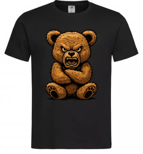 Мужская футболка Ведмідь злий Черный фото