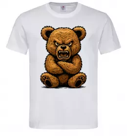 Мужская футболка Ведмідь злий Белый фото