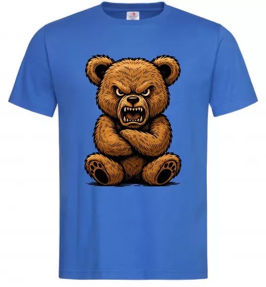 Мужская футболка Ведмідь злий Ярко-синий фото
