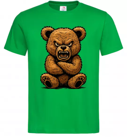 Мужская футболка Ведмідь злий Зеленый фото