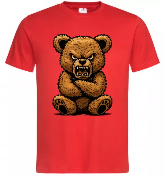 Мужская футболка Ведмідь злий Красный фото