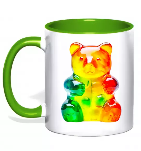 Чашка с цветной ручкой Gummy bear Зеленый фото