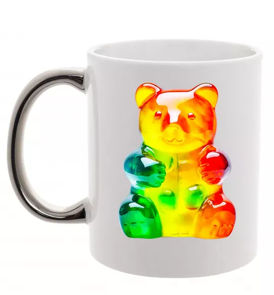 Чашка с цветной ручкой Gummy bear Серебро фото