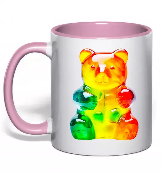 Чашка с цветной ручкой Gummy bear Нежно розовый фото