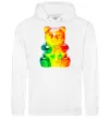 Мужская толстовка (худи) Gummy bear Белый фото