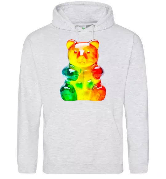 Мужская толстовка (худи) Gummy bear Серый меланж фото