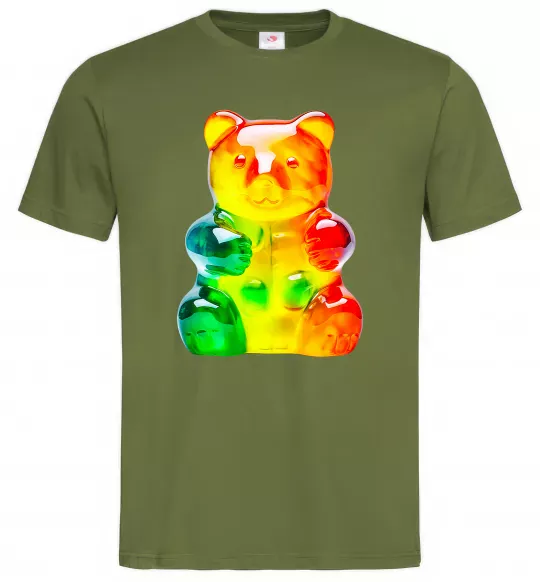 Мужская футболка Gummy bear Оливковый фото