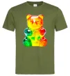 Мужская футболка Gummy bear Оливковый фото