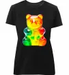 Женская премиум футболка Gummy bear Черный фото