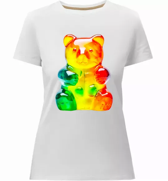 Женская премиум футболка Gummy bear Белый фото