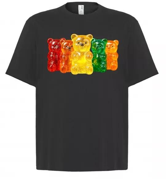 Футболка Оверсайз Мармеладні ведмедики Черный фото