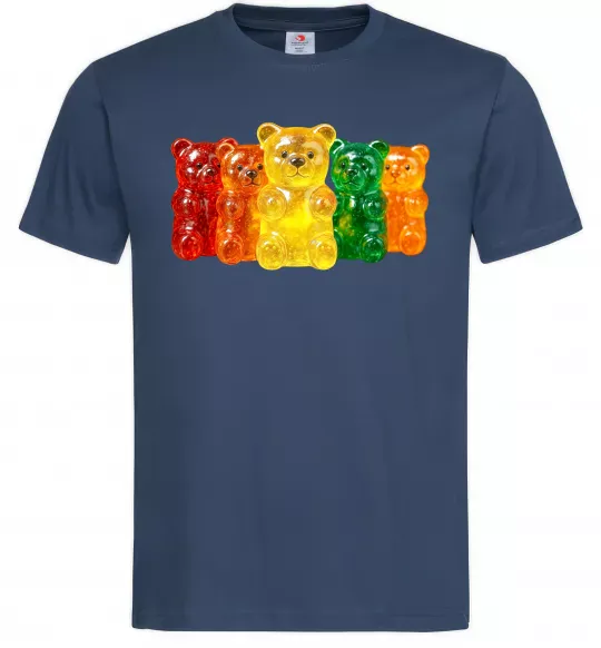 Мужская футболка Мармеладні ведмедики Темно-синий фото