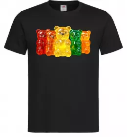 Мужская футболка Мармеладні ведмедики Черный фото