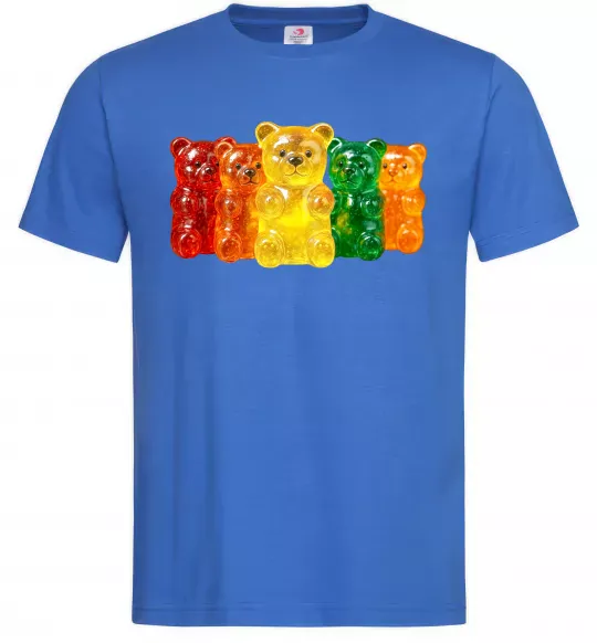 Мужская футболка Мармеладні ведмедики Ярко-синий фото