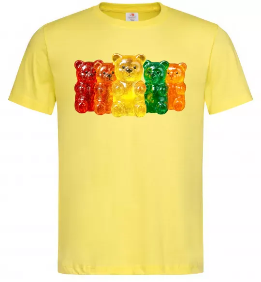 Мужская футболка Мармеладні ведмедики Лимонный фото