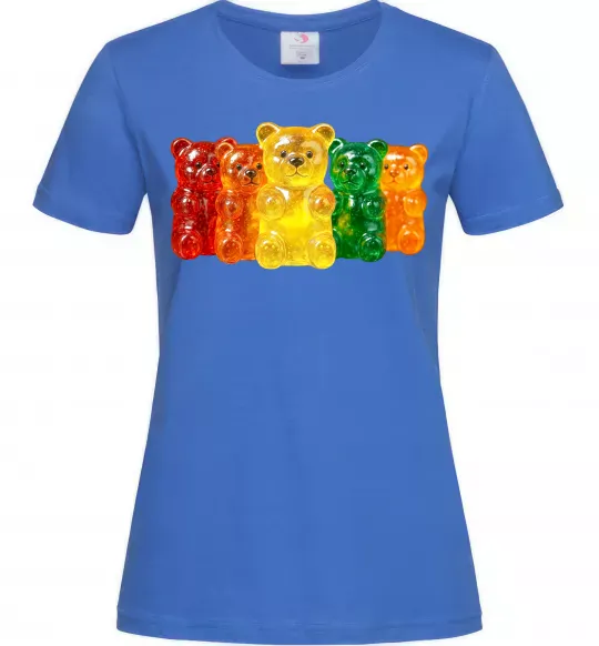 Женская футболка Мармеладні ведмедики Ярко-синий фото