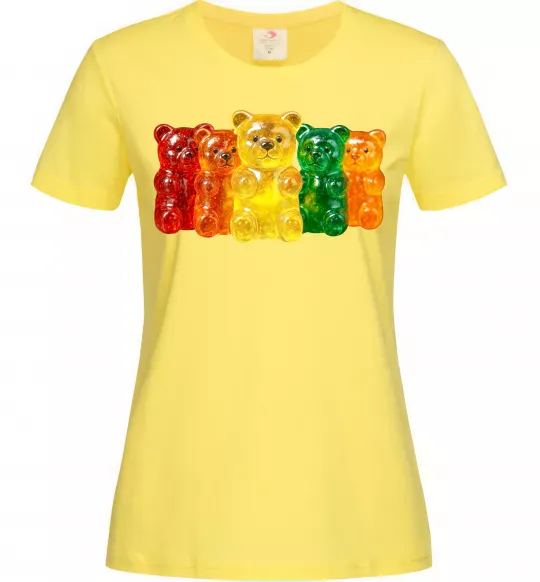 Женская футболка Мармеладні ведмедики Лимонный фото