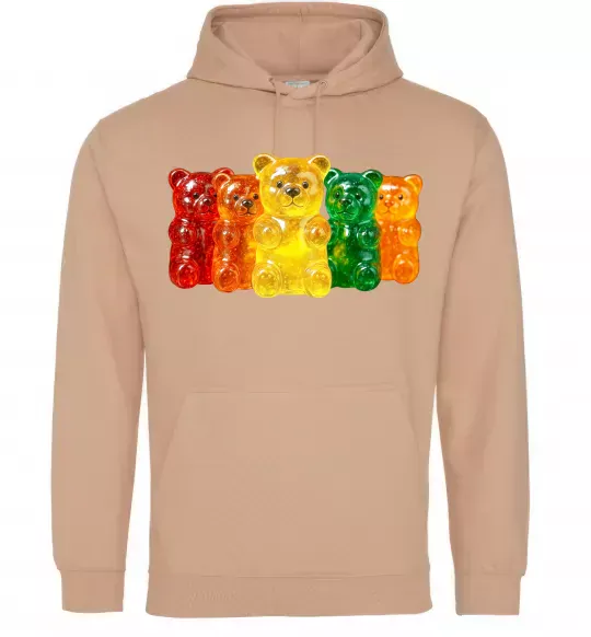 Женская толстовка (худи) Мармеладні ведмедики Песочный фото