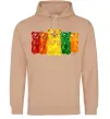 Женская толстовка (худи) Мармеладні ведмедики Песочный фото