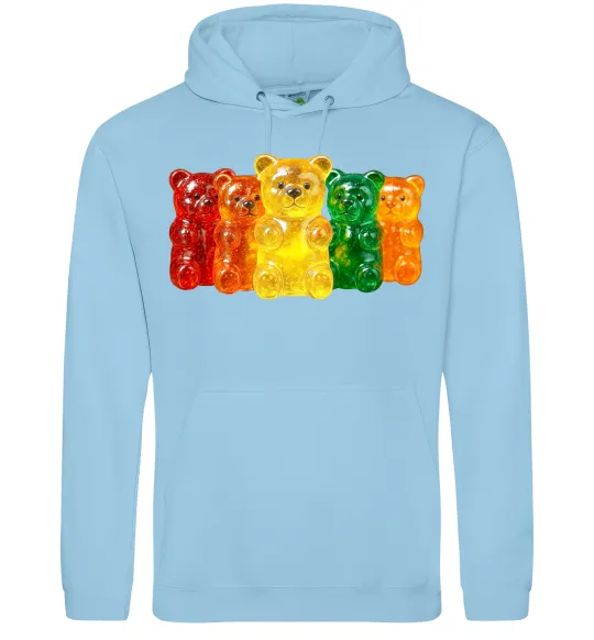 Женская толстовка (худи) Мармеладні ведмедики Голубой фото