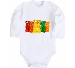 Дитячий бодік Bear in fullcap Білий фото