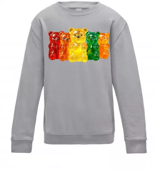 Детский Свитшот Мармеладні ведмедики Серый меланж фото