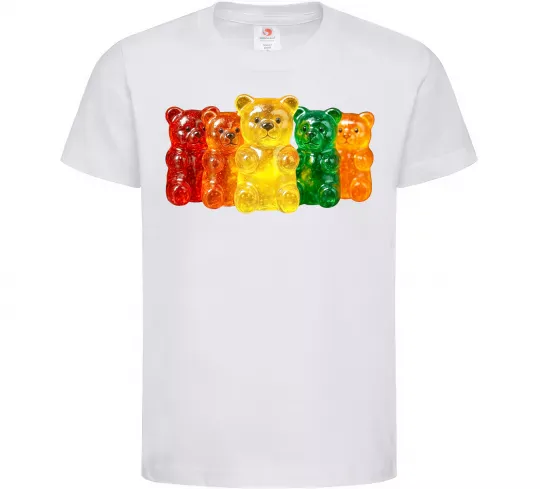 Дитяча футболка Мармеладні ведмедики Білий фото