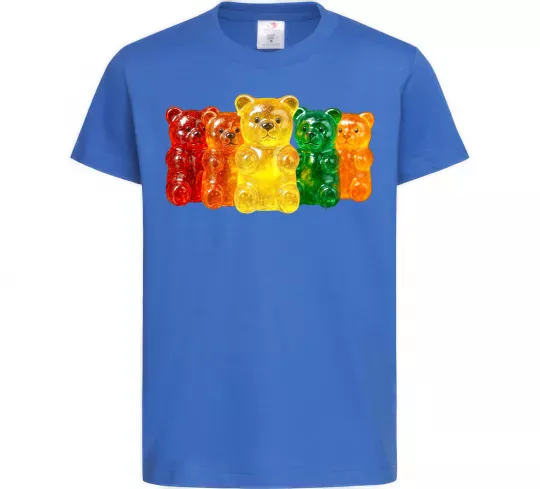 Дитяча футболка Мармеладні ведмедики Яскраво-синій фото