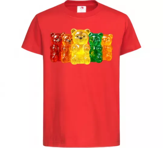 Дитяча футболка Мармеладні ведмедики Червоний фото