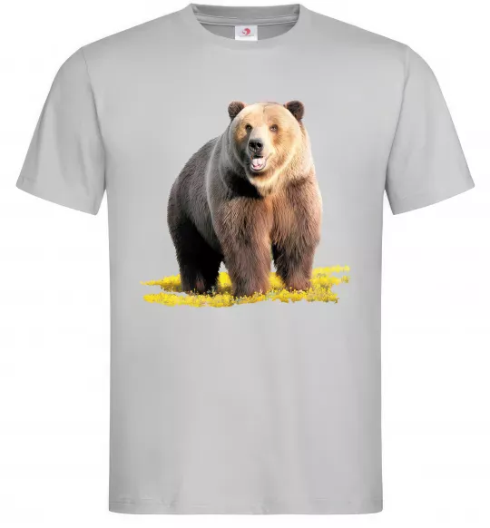 Мужская футболка Ведмідь на поляні Серый фото