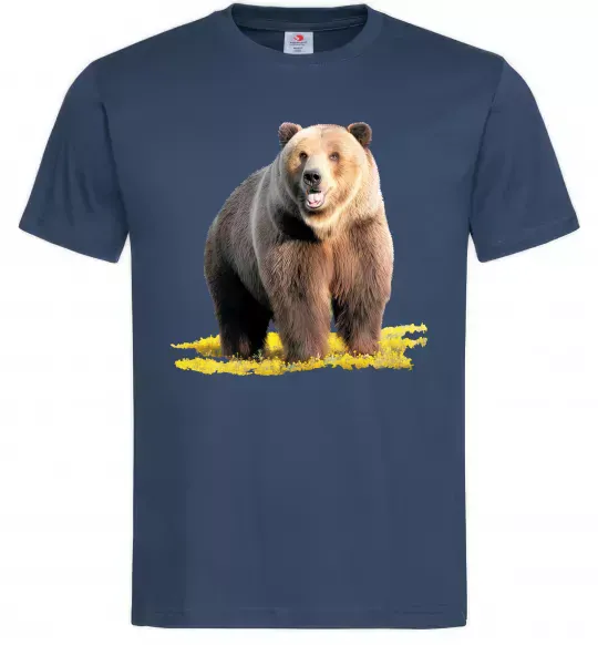 Мужская футболка Ведмідь на поляні Темно-синий фото