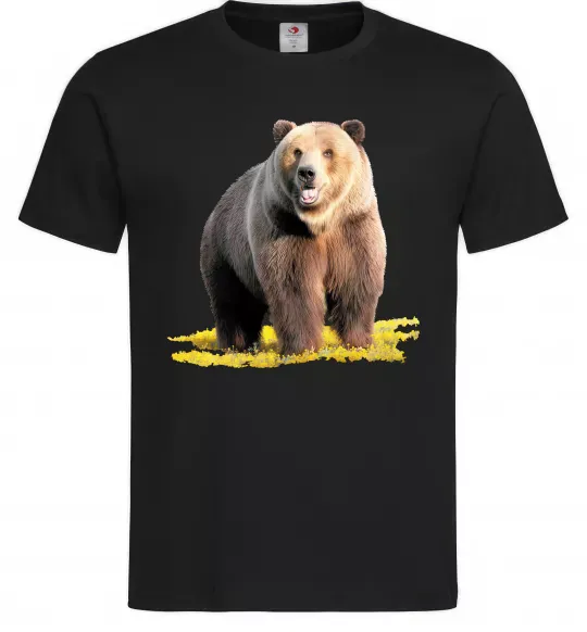 Мужская футболка Ведмідь на поляні Черный фото