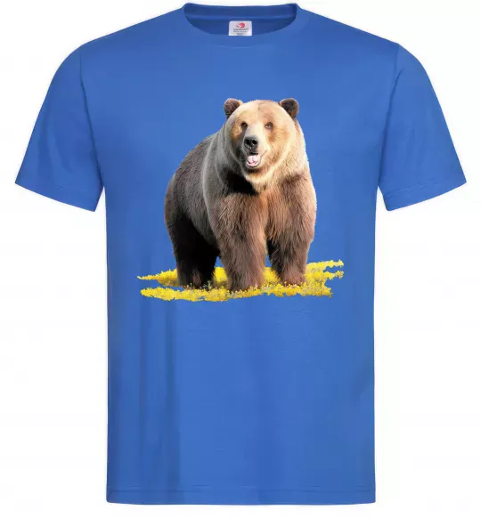 Мужская футболка Ведмідь на поляні Ярко-синий фото