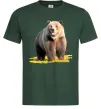 Мужская футболка Ведмідь на поляні Темно-зеленый фото