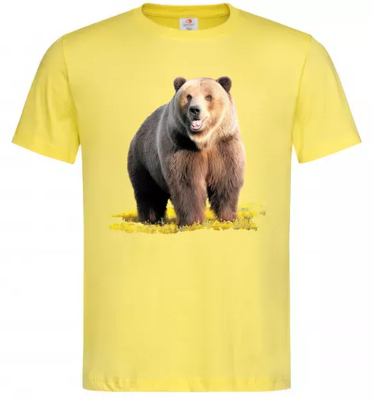 Мужская футболка Ведмідь на поляні Лимонный фото