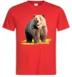 Мужская футболка Ведмідь на поляні Красный фото