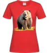 Жіноча футболка Ведмідь на поляні Червоний фото