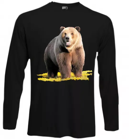 Лонгслів Ведмідь на поляні Чорний фото