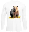 Лонгслів Ведмідь на поляні Білий фото
