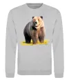 Свитшот Ведмідь на поляні Серый меланж фото