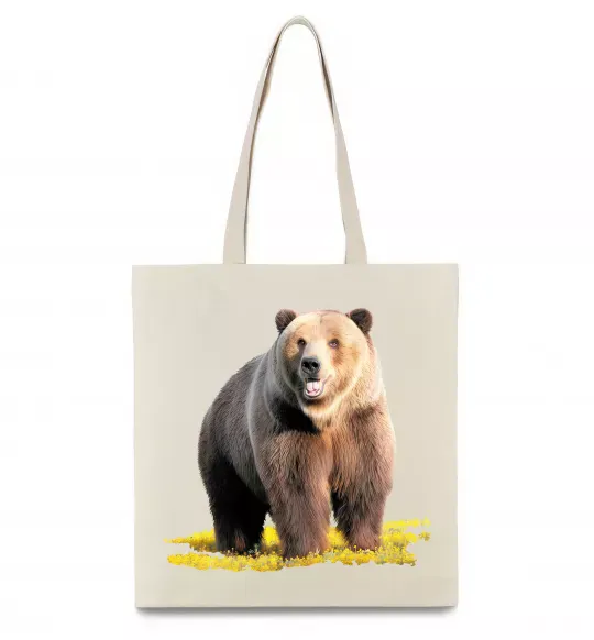 Эко-сумка Ведмідь на поляні Бежевый фото