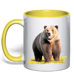 Чашка с цветной ручкой Bear in fullcap Красный фото Чашка с цветной ручкой Bear in fullcap Красный фото