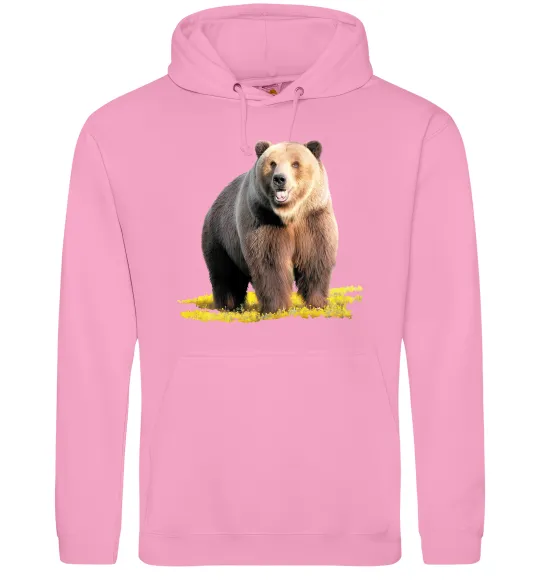 Женская толстовка (худи) Ведмідь на поляні Розовый фото