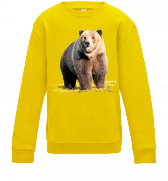 Дитячий світшот Ведмідь на поляні Сонячно жовтий фото