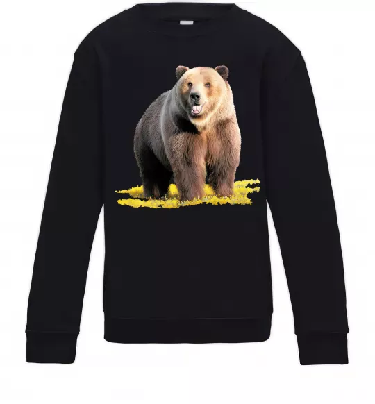 Дитячий світшот Ведмідь на поляні Чорний фото