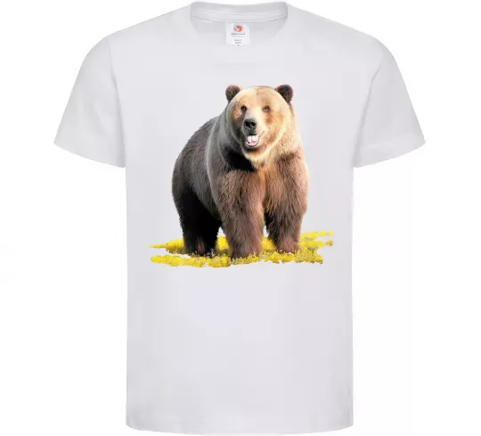 Дитяча футболка Ведмідь на поляні Білий фото