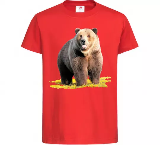 Дитяча футболка Ведмідь на поляні Червоний фото