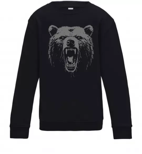Детский Свитшот Ведмідь розлючений Черный фото