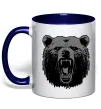 Чашка с цветной ручкой Ведмідь розлючений Глубокий темно-синий фото
