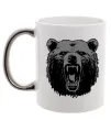 Чашка с цветной ручкой Ведмідь розлючений Серебро фото
